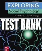 Test Bank For Exploring Social Psychology, 9th Edition All Chapters