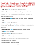 Usps Window Clerk Practice Exam 2023-2024 USPS  Exam 421 Window Clerk Practice Update 2023-2024  Que
