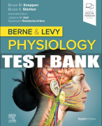 Test Bank For Evolve Instructor Resources for Berne & Levy Physiology, 8th  - 2024 All Chapters / Nursing - Knoowy