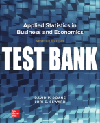 Test Bank For Applied Statistics in Business and Economics, 7th Edition All Chapters