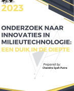 Onderzoek naar innovaties in milieutechnologie