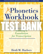 Test Bank For Phonetics Workbook for Students, A: Building a Foundation for Transcription 1st Edition All Chapters