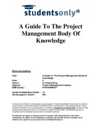A Guide To The Project Management Body Of Knowledge Samenvatting 