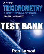 Test Bank For Trigonometry: A Right Triangle Approach - 1st - 2022 All Chapters