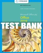 Test Bank For New Perspectives Microsoft® Office 365 & Office 2019 Advanced - 1st - 2020 All Chapters