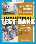 Test Bank For Electrical Wiring Industrial - 17th - 2021 All Chapters