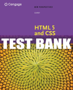 Test Bank For New Perspectives on HTML 5 and CSS: Comprehensive - 8th - 2021 All Chapters