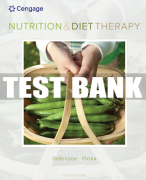 Test Bank For Nutrition and Diet Therapy - 10th - 2020 All Chapters