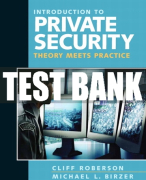 Test Bank For Introduction to Private Security: Theory Meets Practice 1st Edition All Chapters