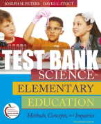 Test Bank For Science in Elementary Education: Methods, Concepts, and Inquiries 11th Edition All Chapters
