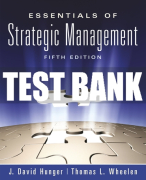 Test Bank For Essentials of Strategic Management 5th Edition All Chapters