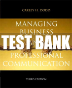 Test Bank For Managing Business & Professional Communication 3rd Edition All Chapters