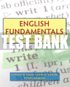 Test Bank For English Fundamentals 16th Edition All Chapters