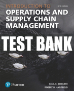 Test Bank For Introduction to Operations and Supply Chain Management 5th Edition All Chapters