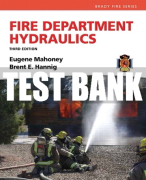 Test Bank For Fire Department Hydraulics 3rd Edition All Chapters