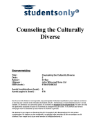 Counseling the Culturally Diverse Samenvatting 