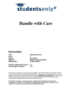 Handle with Care Samenvatting 