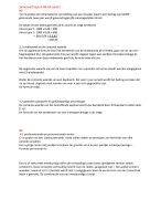 Samenvatting bedrijfscalculatie jaar 2