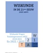 Vragen WISKUNDE bij Toelatingsexamen Arts/Tandarts/Dierenarts van 2018 tot 2023