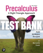 Test Bank For Precalculus: A Right Triangle Approach 5th Edition All Chapters