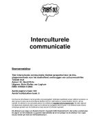 Interculturele communicatie Samenvatting