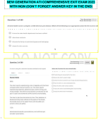 NEW GENERATION ATI COMPREHENSIVE EXIT EXAM 2023 WITH NGN