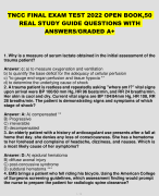 TNCC FINAL EXAM TEST 2022 OPEN BOOK,50 REAL STUDY GUIDE QUESTIONS WITH ANSWERS/GRADED A+ 