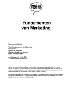 Fundamenten van marketing Samenvatting