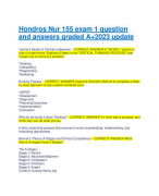 Hondros Nur 155 exam 1 question and answers graded A+2023 update