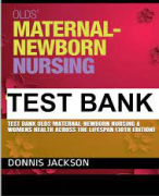 TEST BANK for Olds Maternal-Newborn Nursing & Womens Health Across the Lifespan, 10th Edition.