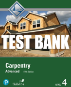 Test Bank For Carpentry Advanced, Level 4 5th Edition All Chapters