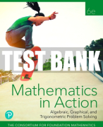 Test Bank For Mathematics in Action: Algebraic, Graphical, and Trigonometric Problem Solving 6th Edition All Chapters