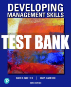 Test Bank For Developing Management Skills 10th Edition All Chapters