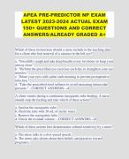 APEA PRE-PREDICTOR NP EXAM LATEST 2023-2024 ACTUAL EXAM 150+ QUESTIONS AND CORRECT ANSWERS/ALREADY GRADED A+