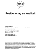 Positionering en kwaliteit Samenvatting 