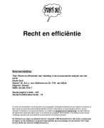 Recht en efficientie Samenvatting 