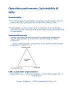 Summary Sustainability Stenden (Three Levels of Sustainability)
