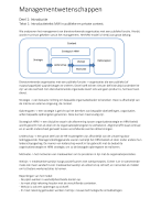 Samenvatting, Managementwetenschappen: Management van Dienstverlening.