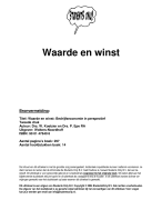 Waarde en winst Samenvatting 