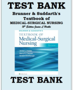 Test Bank Brunner & Suddarth's Textbook of MEDICAL-SURGICAL NURSING 15TH EDITION Janice L Hinkle