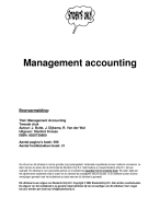 Samenvatting management accounting - Vives Brugge - Global business management 