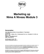 Marketing op Nima-A niveau Samenvatting 