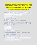 FL HEALTH LIFE INSURANCE 2023/2024 FINAL EXAM TEST BANK WITH 600 BEST PRACTICE QUESTIONS AND VERIFIED CORRECT ANSWERS/GRADED A+ 