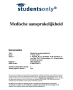 Medische aansprakelijkheid Samenvatting 