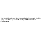 Test Bank For Ebersole and Hess' Gerontological Nursing & Healthy Aging, Canadian Edition, 3rd - 2023 All Chapters