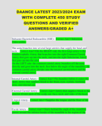 DAANCE LATEST 2023/2024 EXAM WITH COMPLETE 450 STUDY QUESTIONS AND VERIFIED ANSWERS/GRADED A+ 