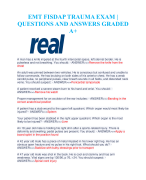 EMT FISDAP TRAUMA EXAM |  QUESTIONS AND ANSWERS GRADED A+ 