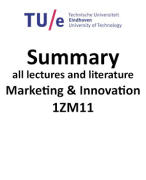 Samenvatting marketing and innovation 1ZM11