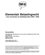 Elementair Belastingrecht voor economen en bedrijfsjuristen Samenvatting 