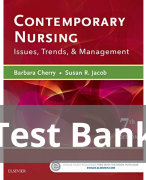 Contemporary Nursing Issues Trends And Management 7th Edition By Cherry And Jacob Test Bank